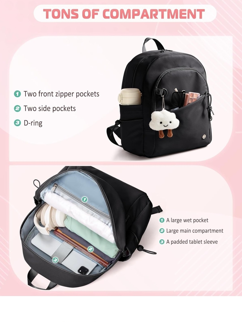 Black Backpack - Picture 3 of 6